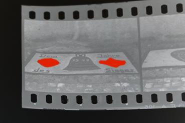 Preview: zwei alte Negativbilder -  Steinbilder ? Sandbilder ? 1944 - Weihnachten und Glocke